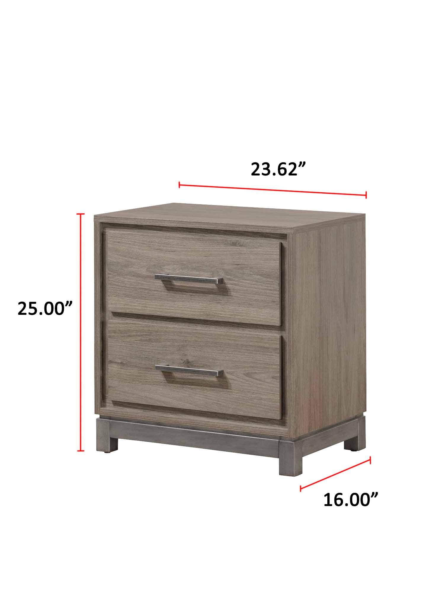 Side view of River Brown dresser showing wood grain