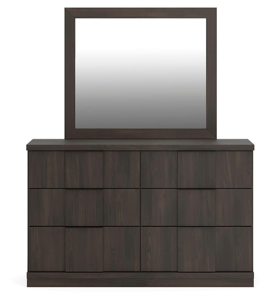 Shaehartin Dark Brown Dresser and Mirror view 6