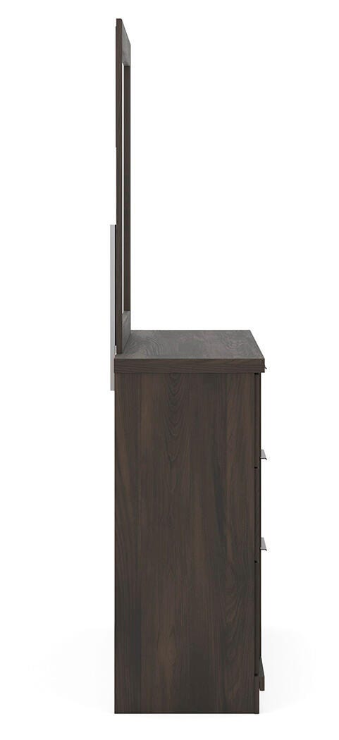 Shaehartin Dark Brown Dresser and Mirror view 7