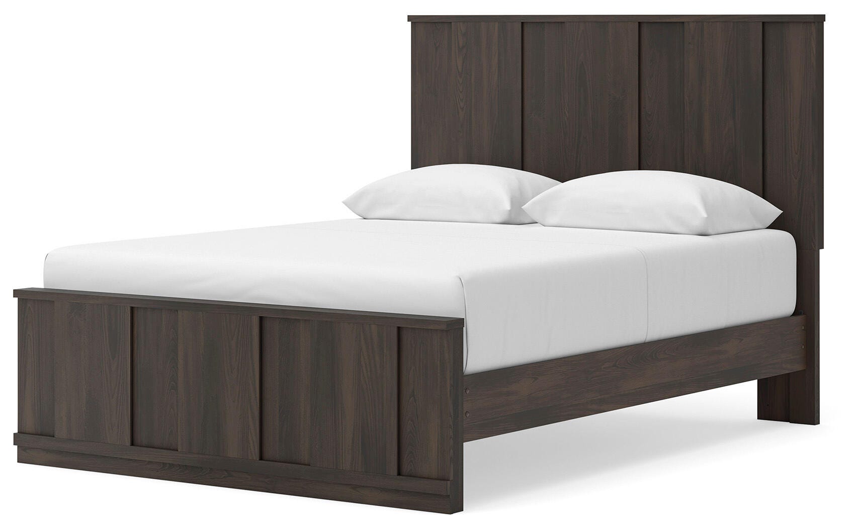 Shaehartin Dark Brown Queen Panel Platform Bed from Decor Furniture