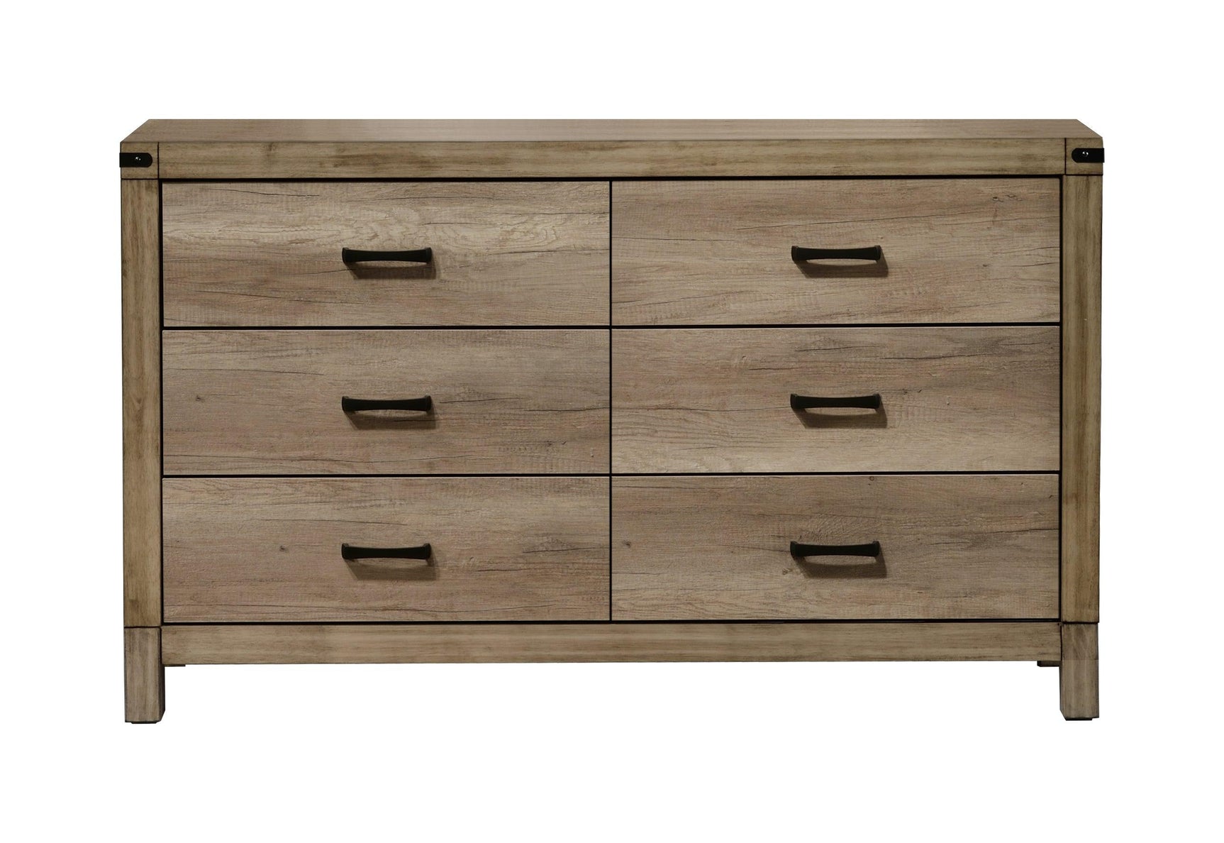Matteo 5-drawer black melamine chest contemporary sleek wood and metal design