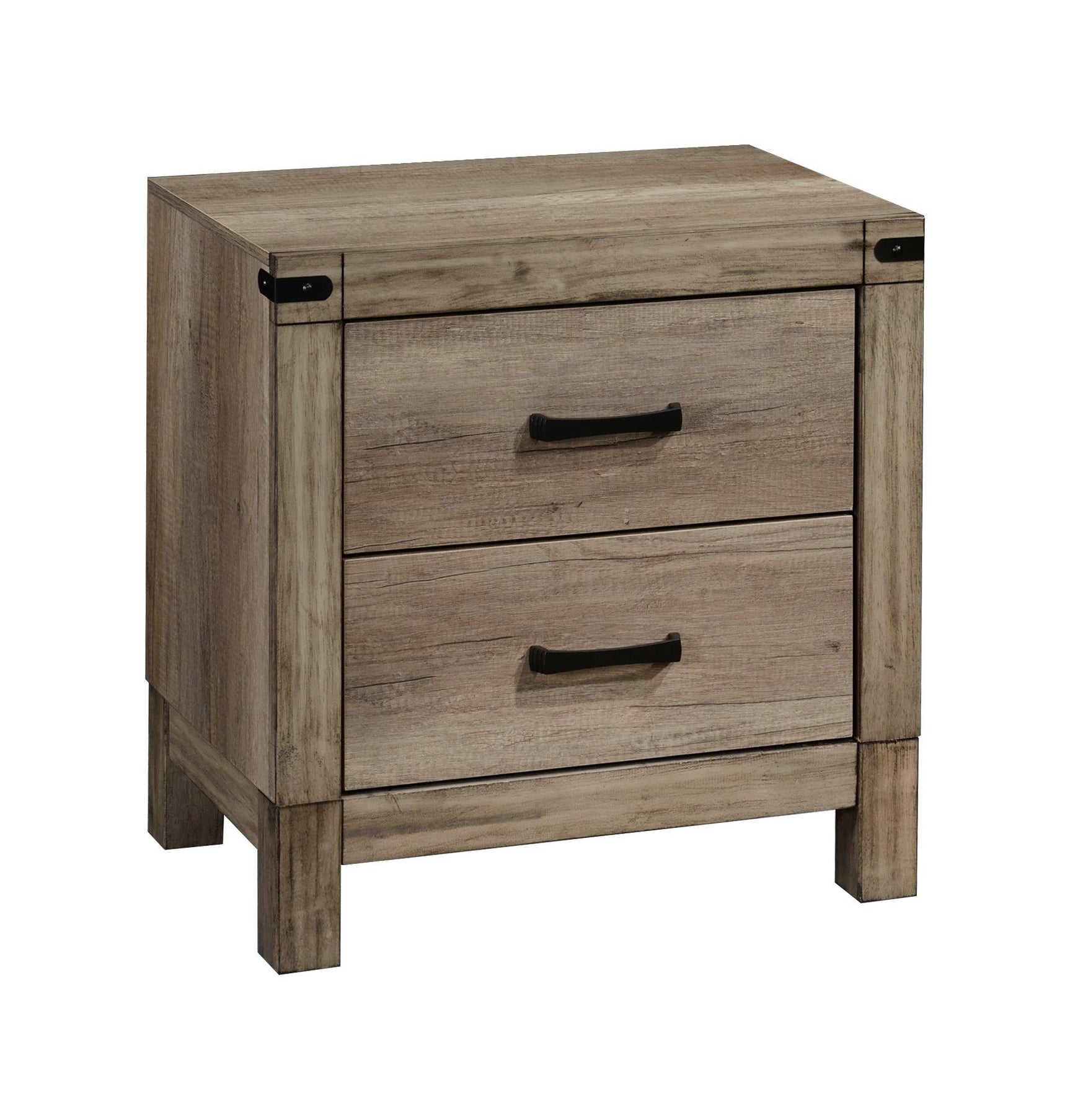 Matteo Dresser Melamine, Contemporary Rustic Woodgrain, Kenlin 6 Drawers Glides - Ella Furniture