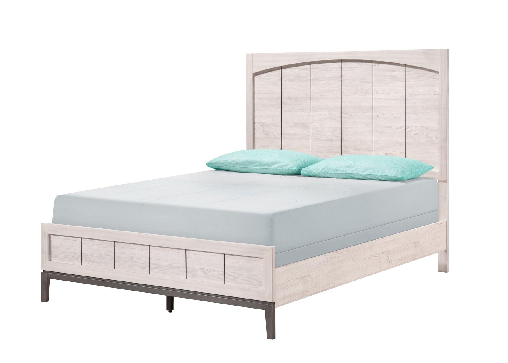 Veda Beige Modern Contemporary Solid Wood And Veneers Upholstered Panel King Bed - Ella Furniture