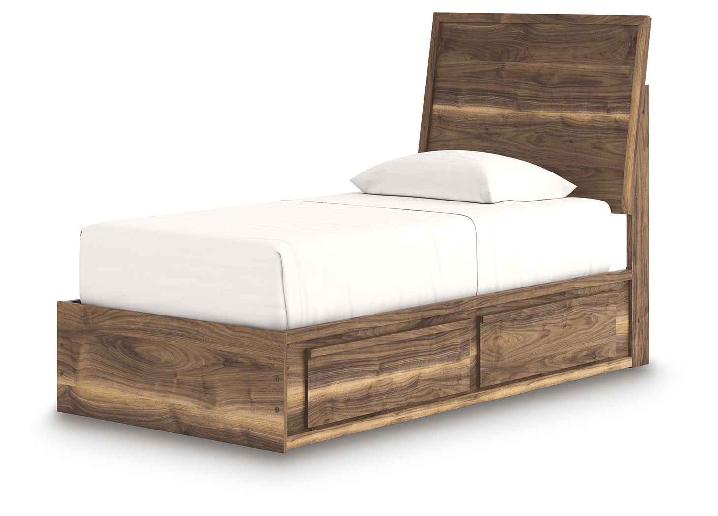 Angled view of Chirason Brown Twin Panel Bed