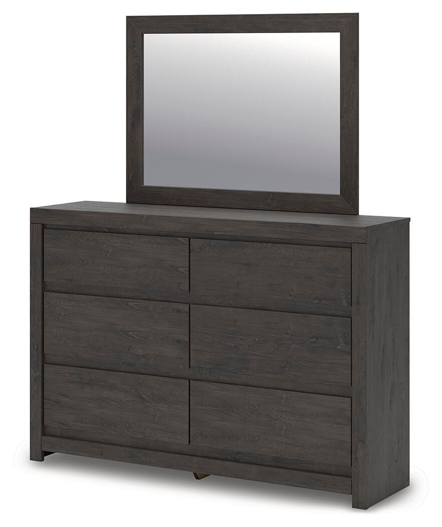 Fraluna Charcoal Panel Storage Bedroom Set angled view