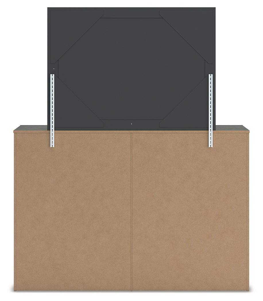 Back view of Fraluna Charcoal Dresser