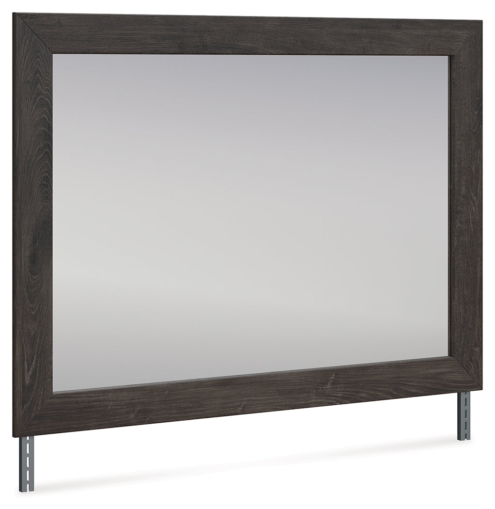Fraluna Charcoal Bedroom Mirror angled side view