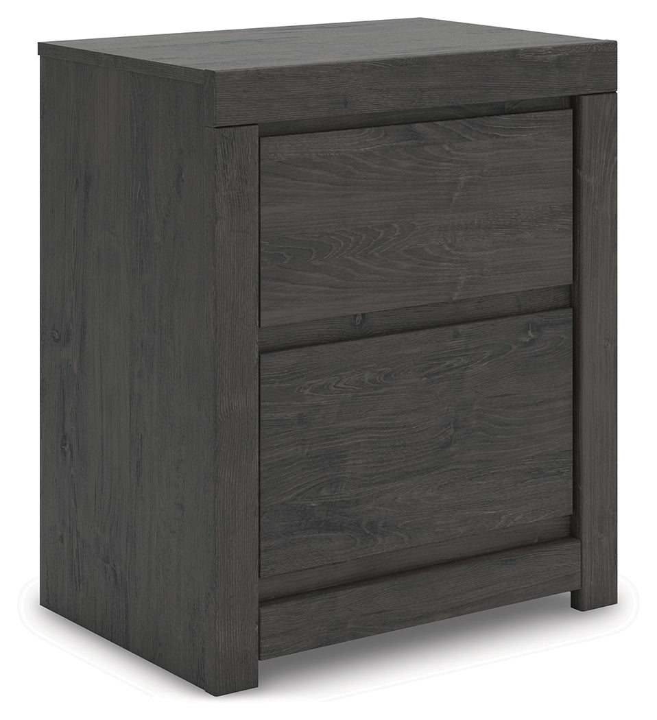 Fraluna Charcoal Nightstand side angle