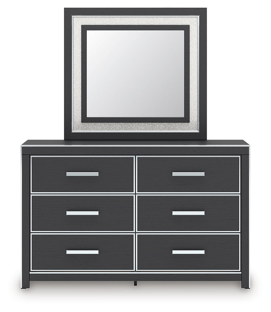 Front view of Zuraleus dresser with mirror attached