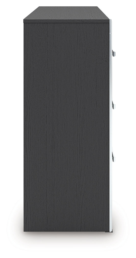 Side profile of Zuraleus black dresser