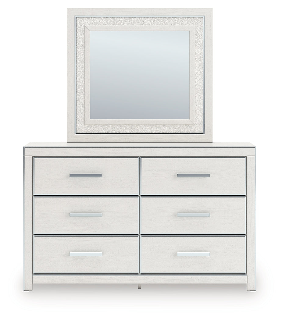 Mirror head-on view above dresser