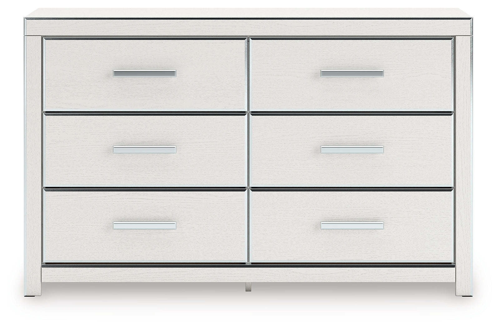 Zuraleus dresser closeup of chrome-tone hardware and faceted handle detail