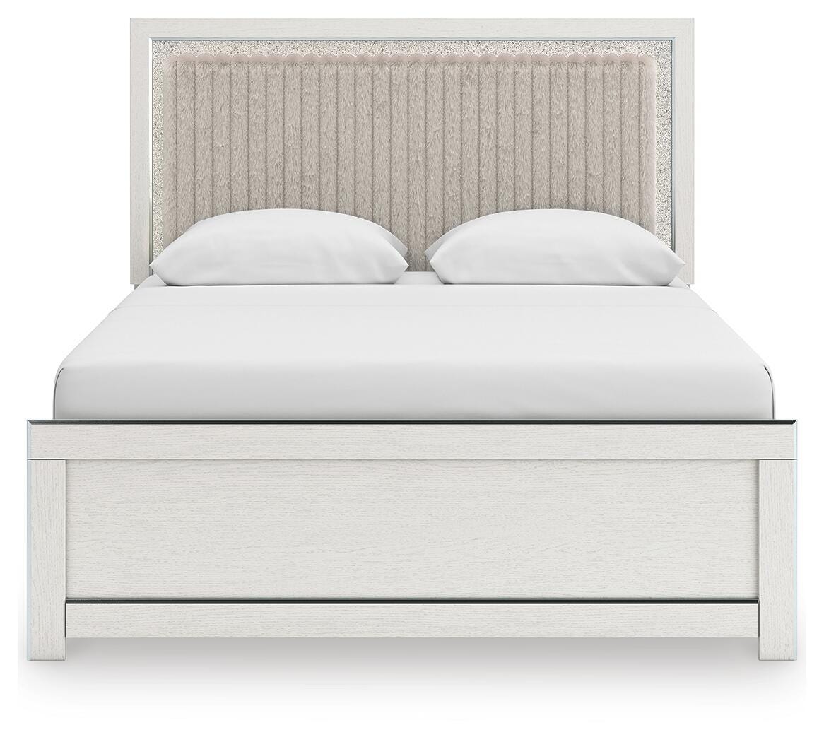 Zuraleus White Upholstered Panel Platform Platform Upholstered Bedroom Set 2 view 3