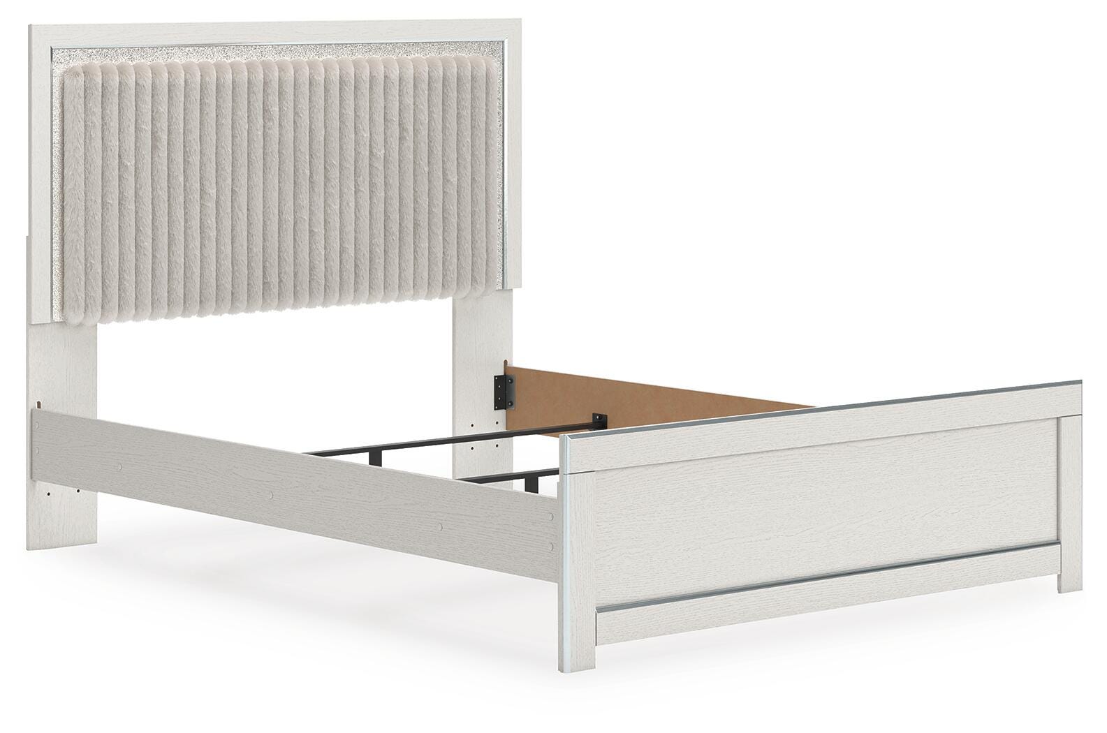 Zuraleus White Upholstered Panel Bedroom Set 2 angled view