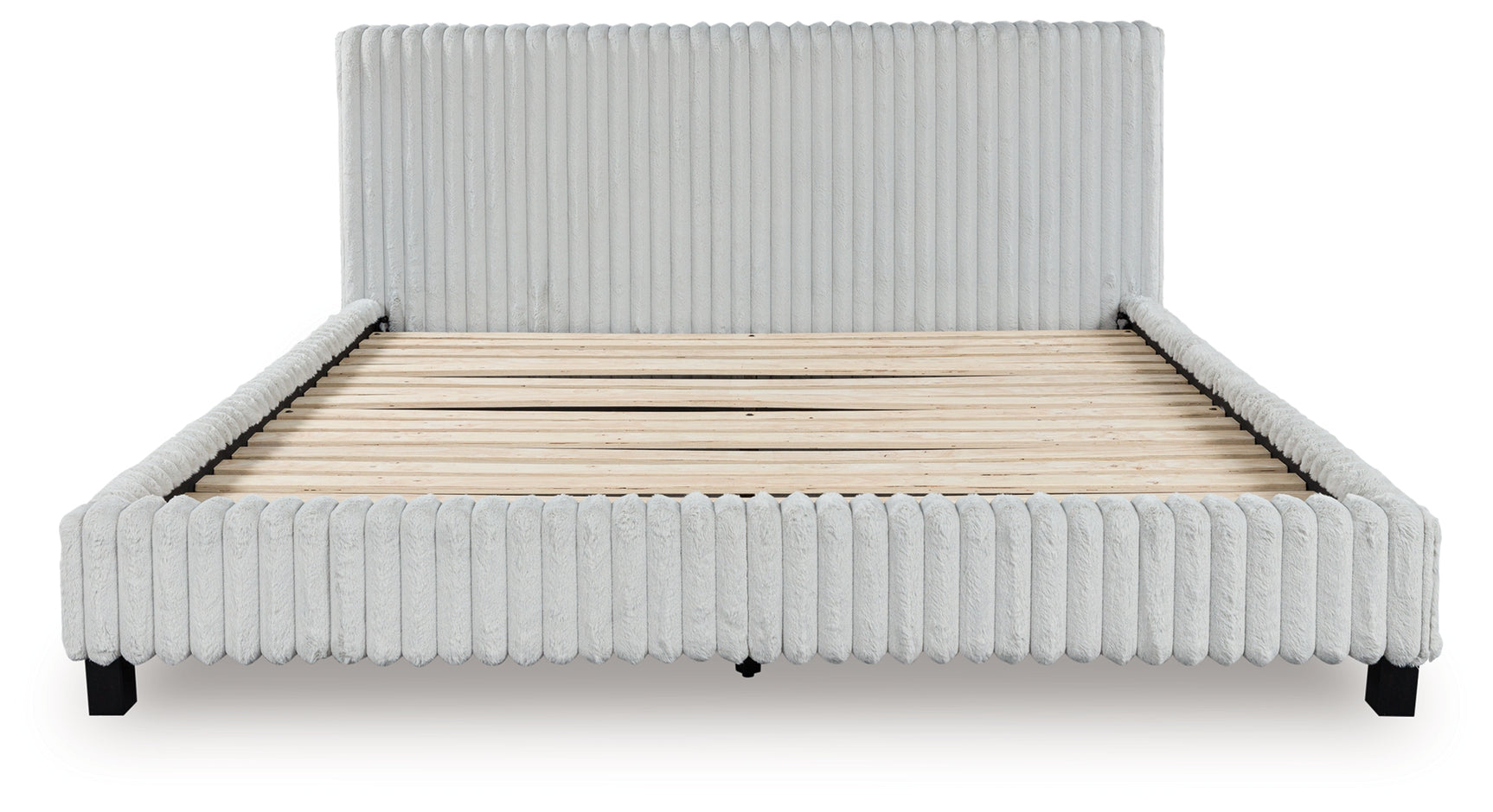 Headboard detail and nightstand side view