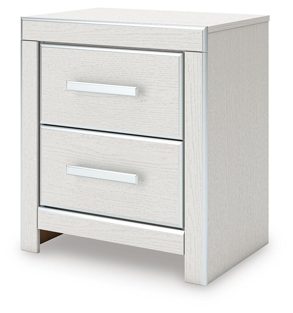 Zuraleus White Upholstered Bedroom Set angled view