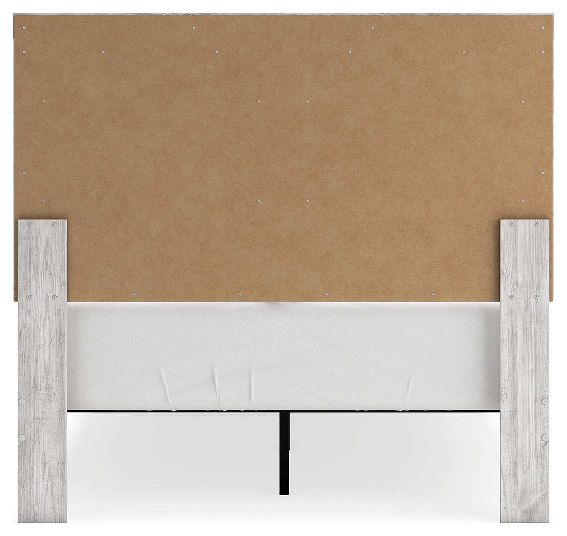 Cayboni full panel bed back view with whitewash finish