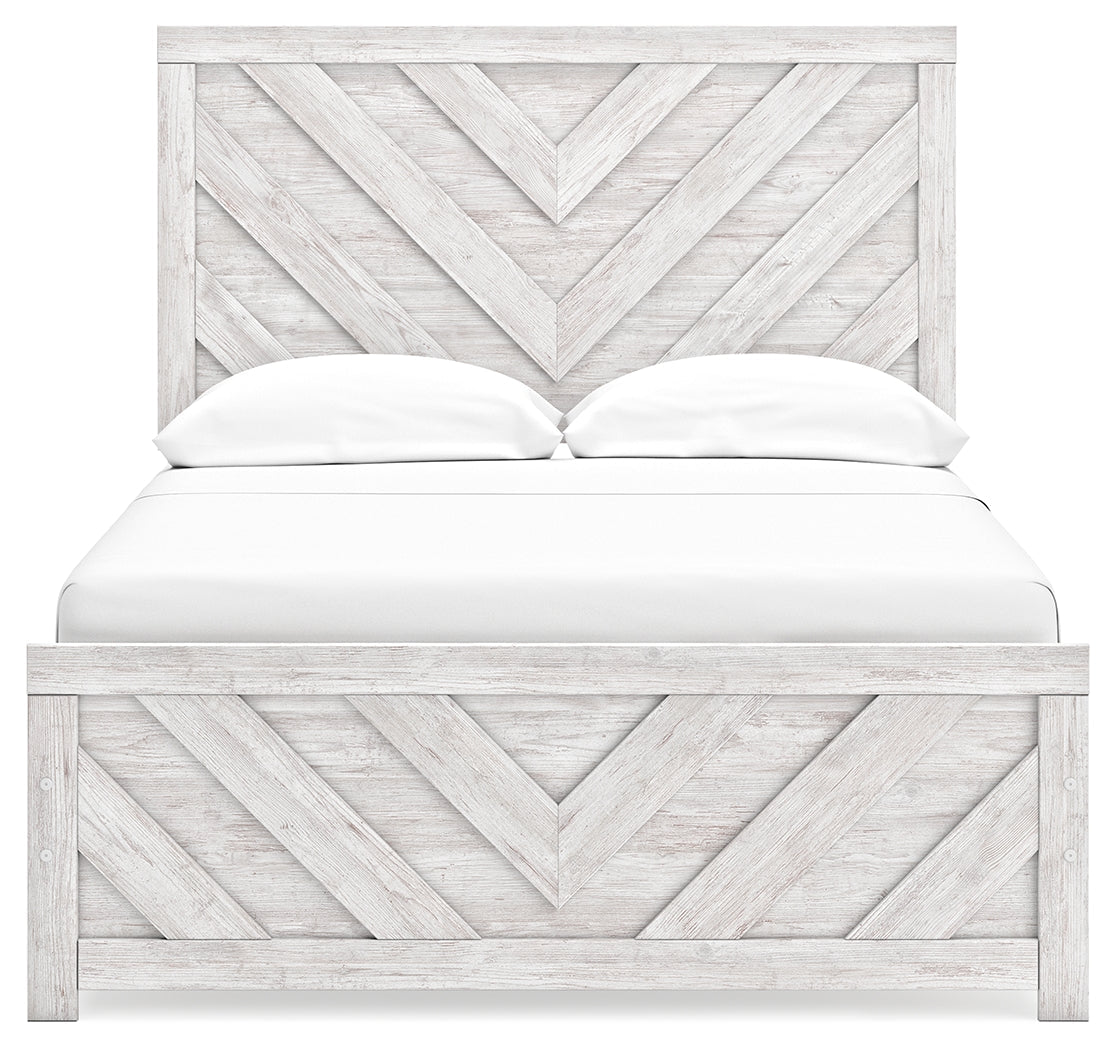 Cayboni white panel bed headboard front view