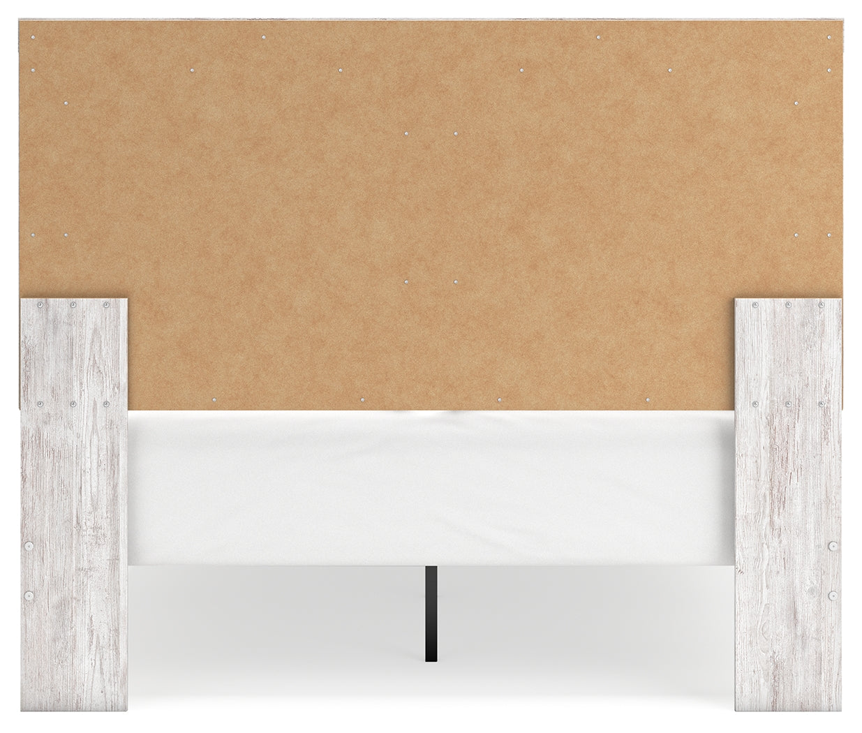 Cayboni whitewash queen panel bed back view