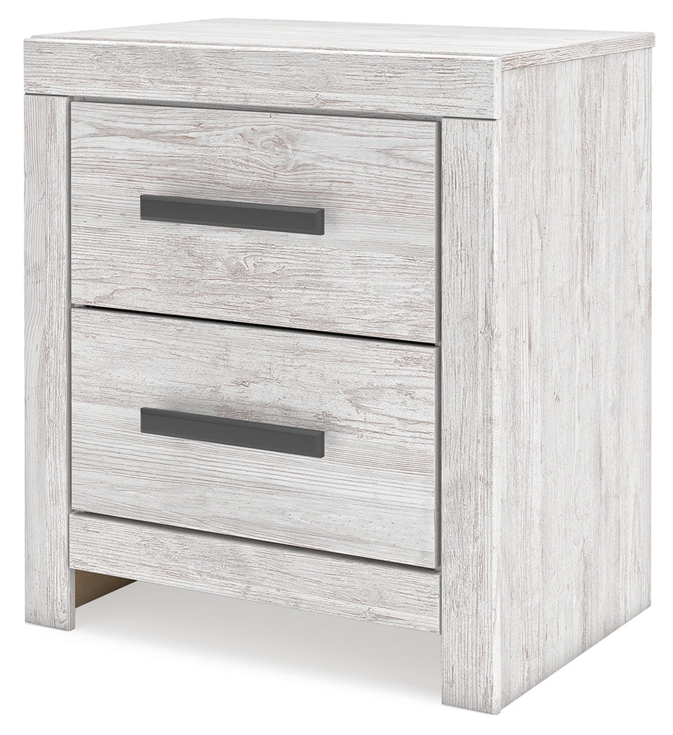 Alternate angled view of Cayboni Whitewash Nightstand