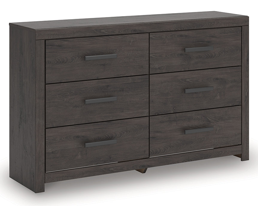 Prendonea Charcoal Dresser angled side view