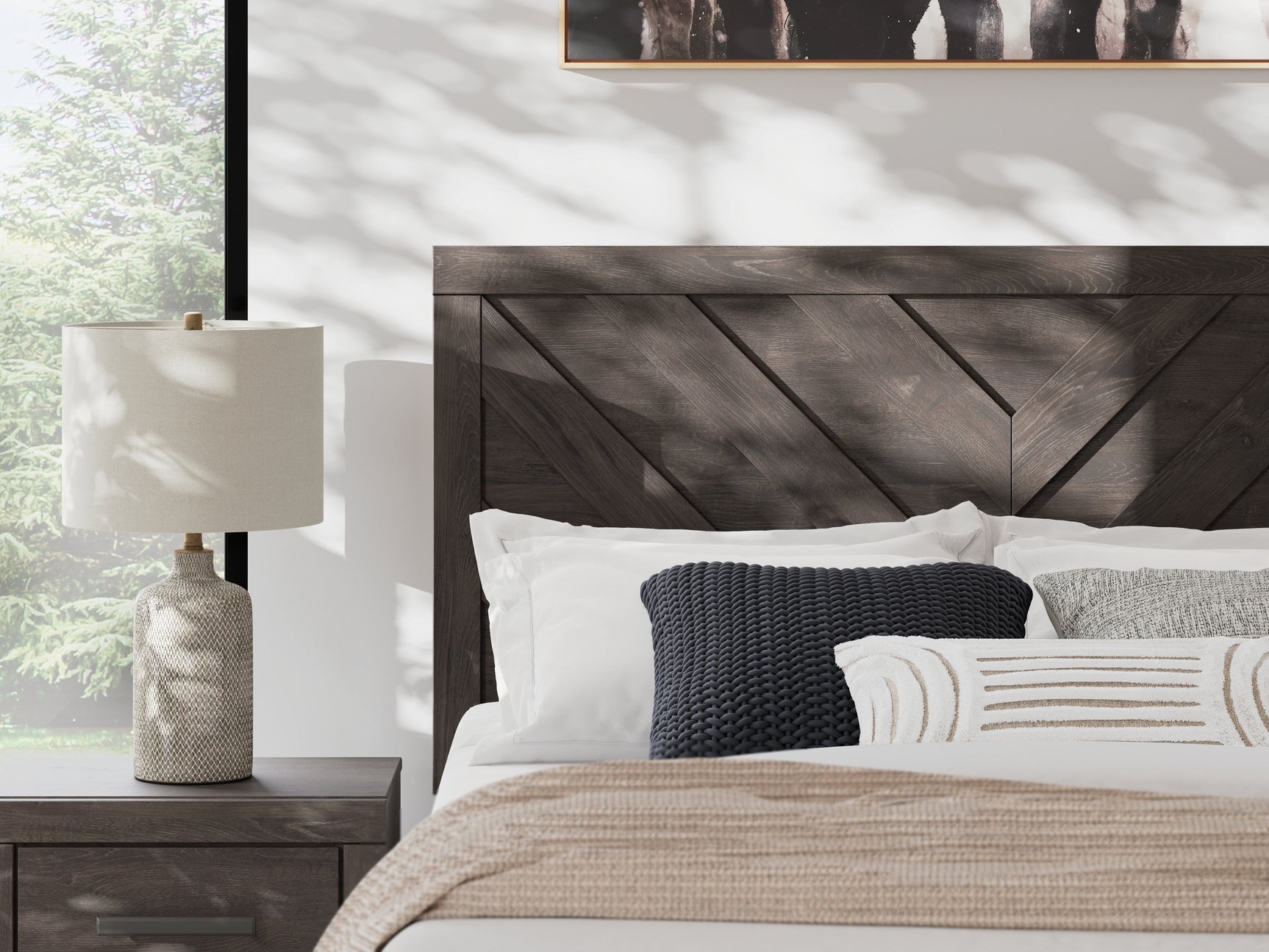 Prendonea Queen Bed headboard detail