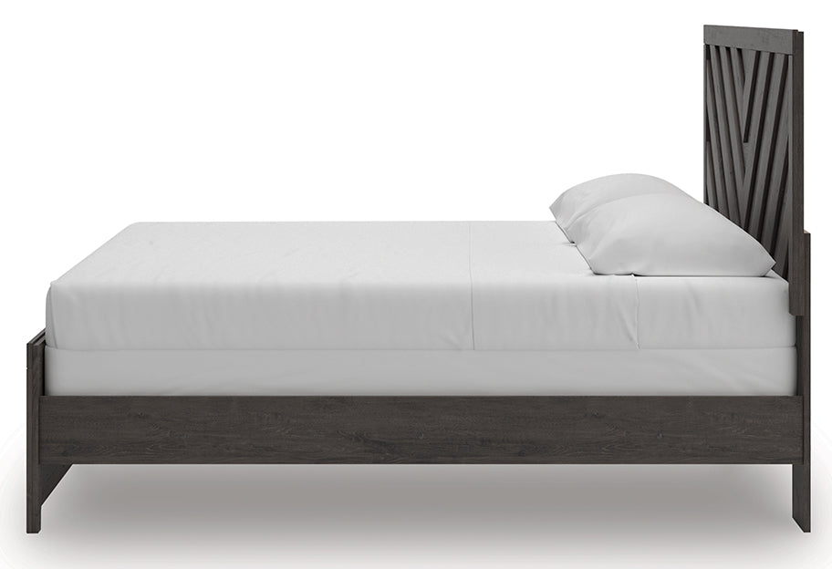 Prendonea King Panel Bed side angle