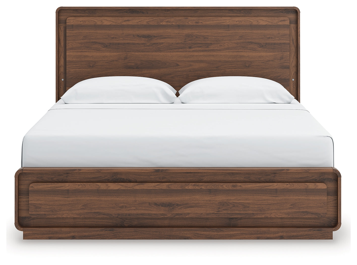 Fortlorn King Panel Bed Walnut Brown headboard front view