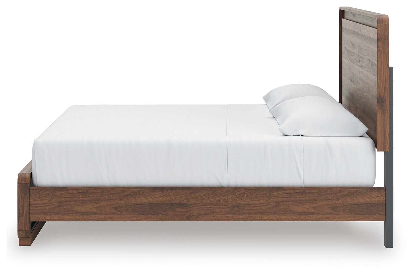 Fortlorn King Panel Bed Walnut Brown side alternate angle
