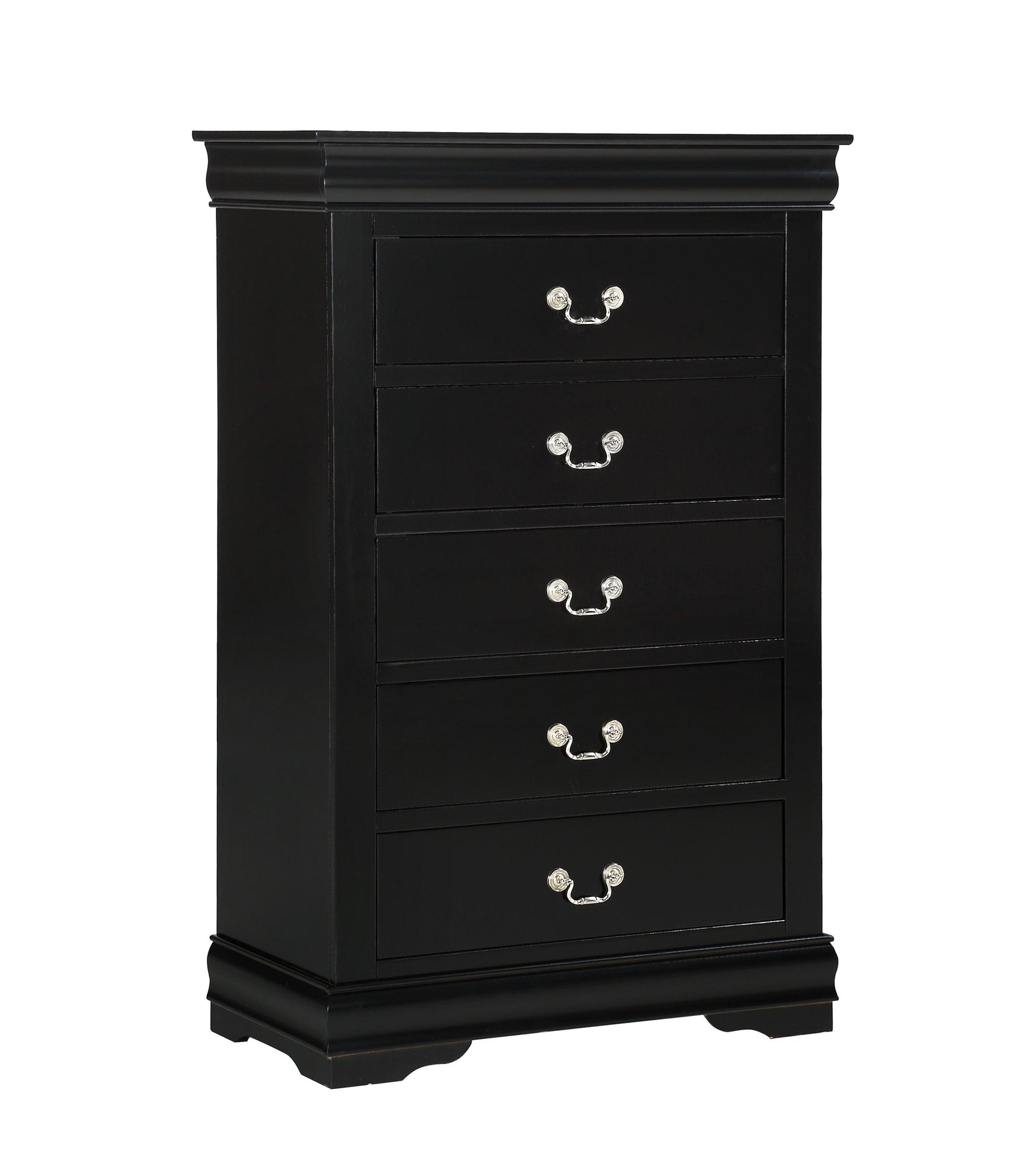 Louis Philip black chest of drawers with classic design