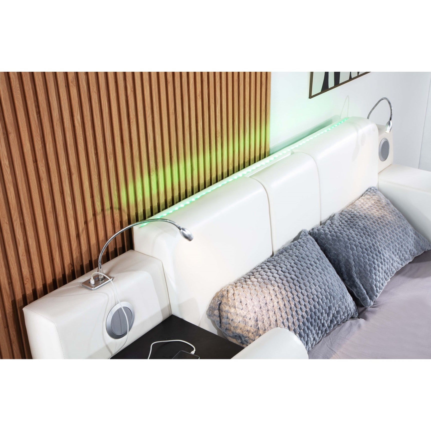 Storage drawers open on Apollo bed