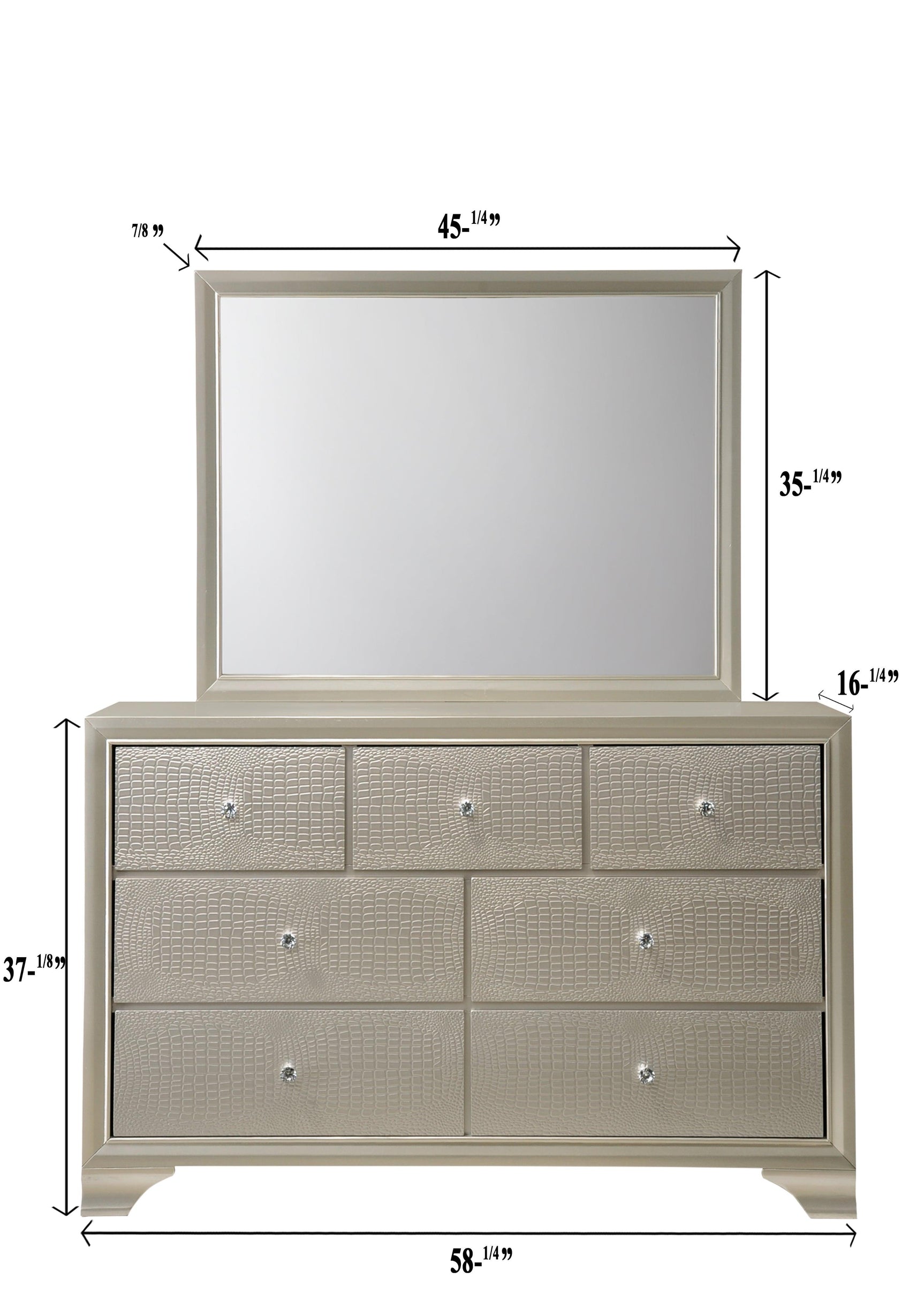 Lyssa Champagne LED Faux Leather Tufted Twin Bed front view