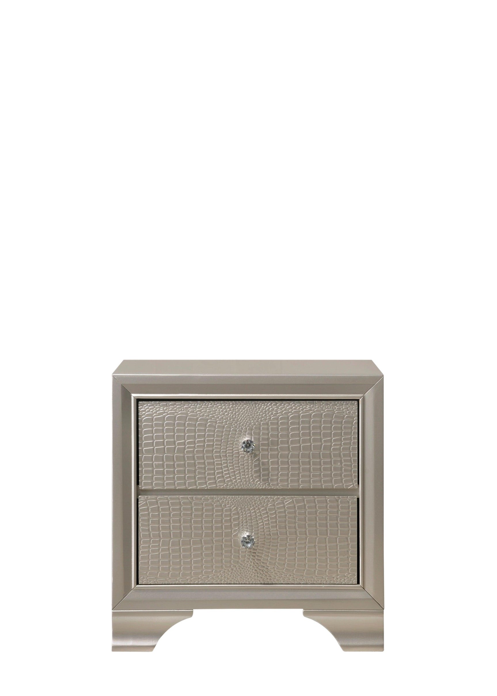 Lyssa Champagne full bedroom set with LED upholstered bed