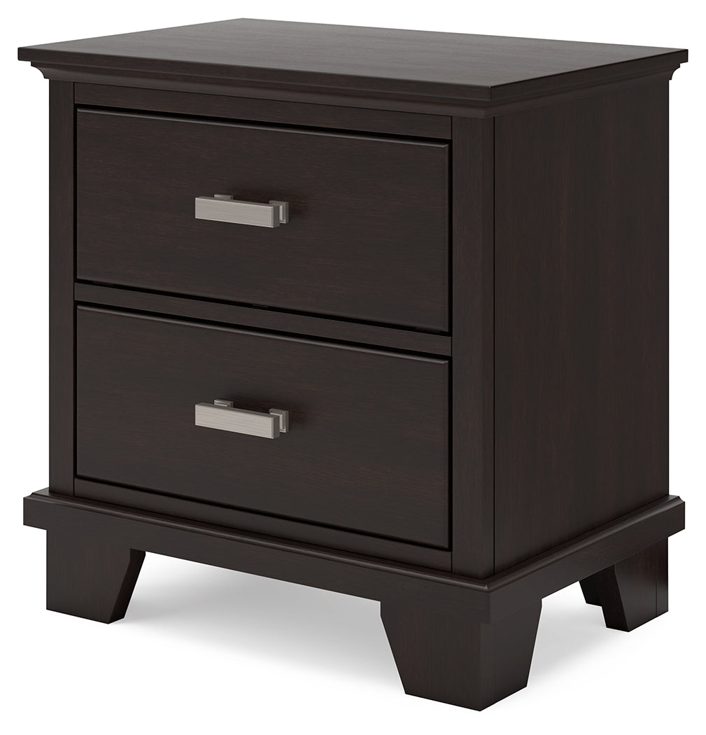 Covetown nightstand showing open drawer