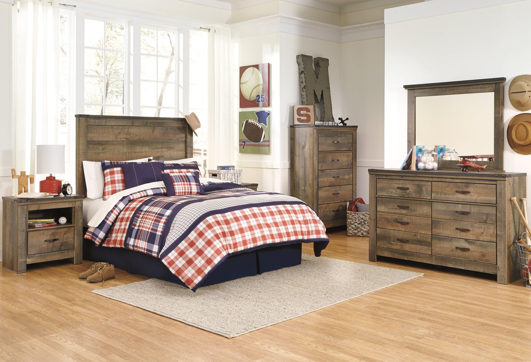 Trinell Nightstand open drawer and cubby