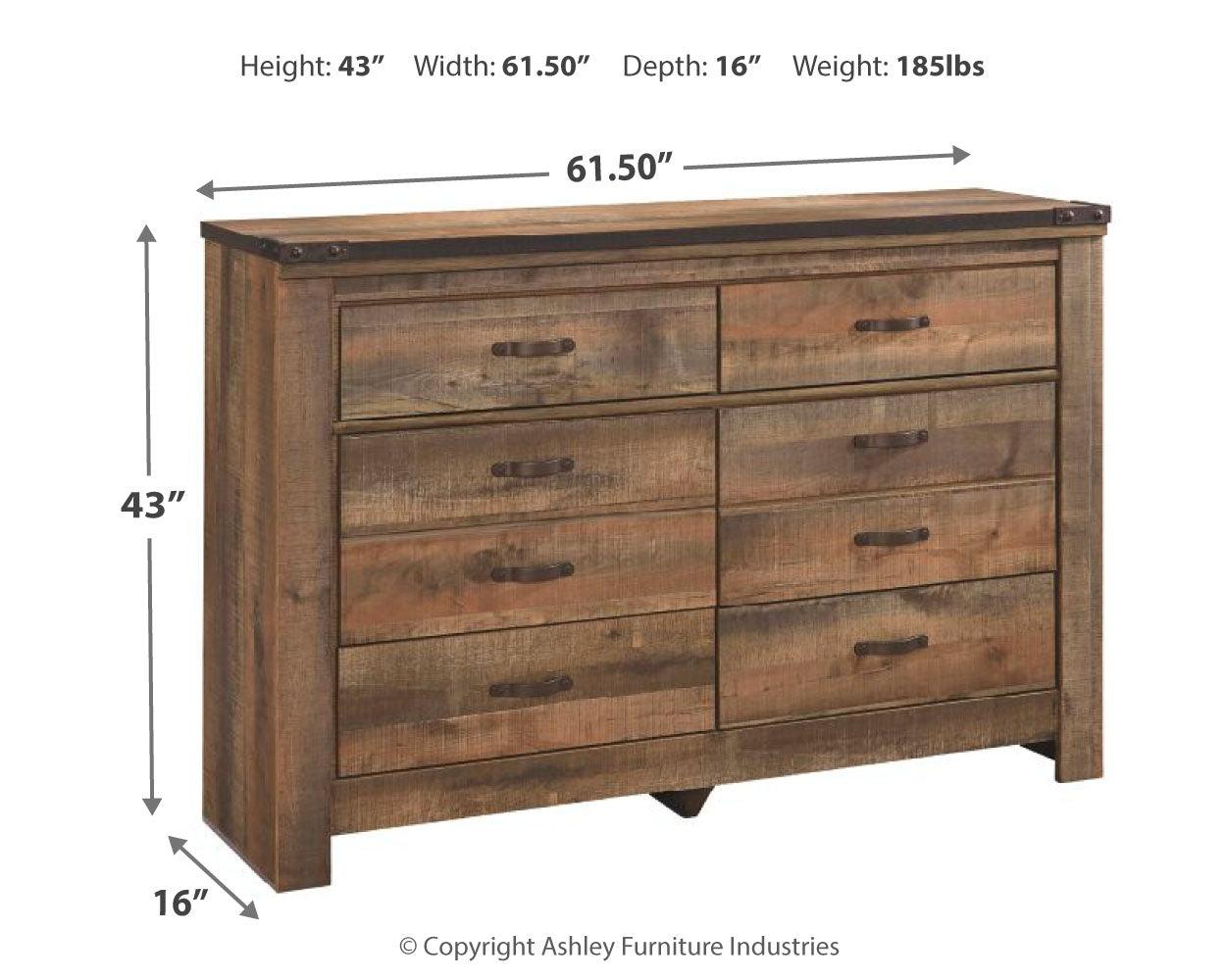 Assembly and dimension schematic of Trinell Brown dresser