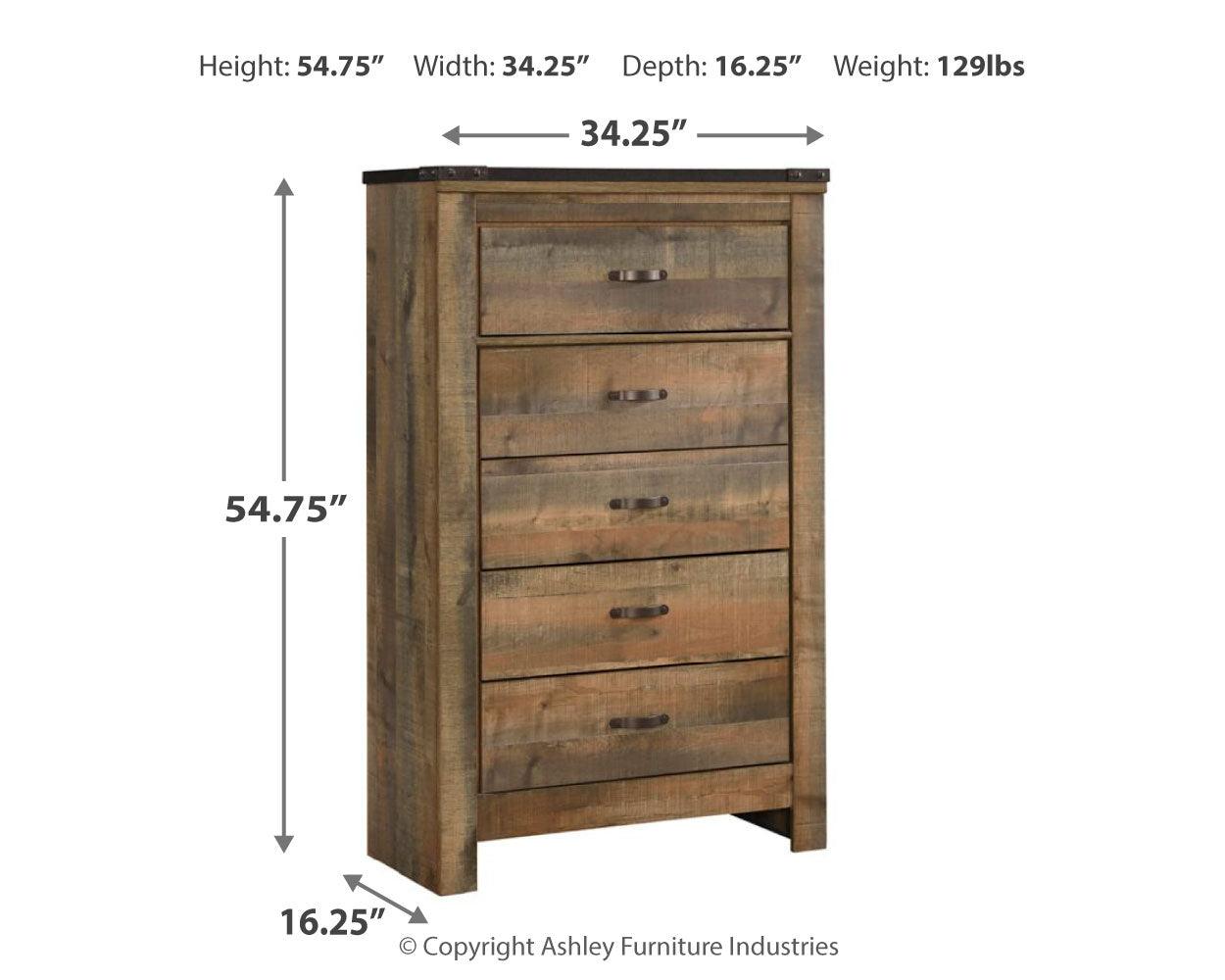 Side view of Trinell Chest of Drawers