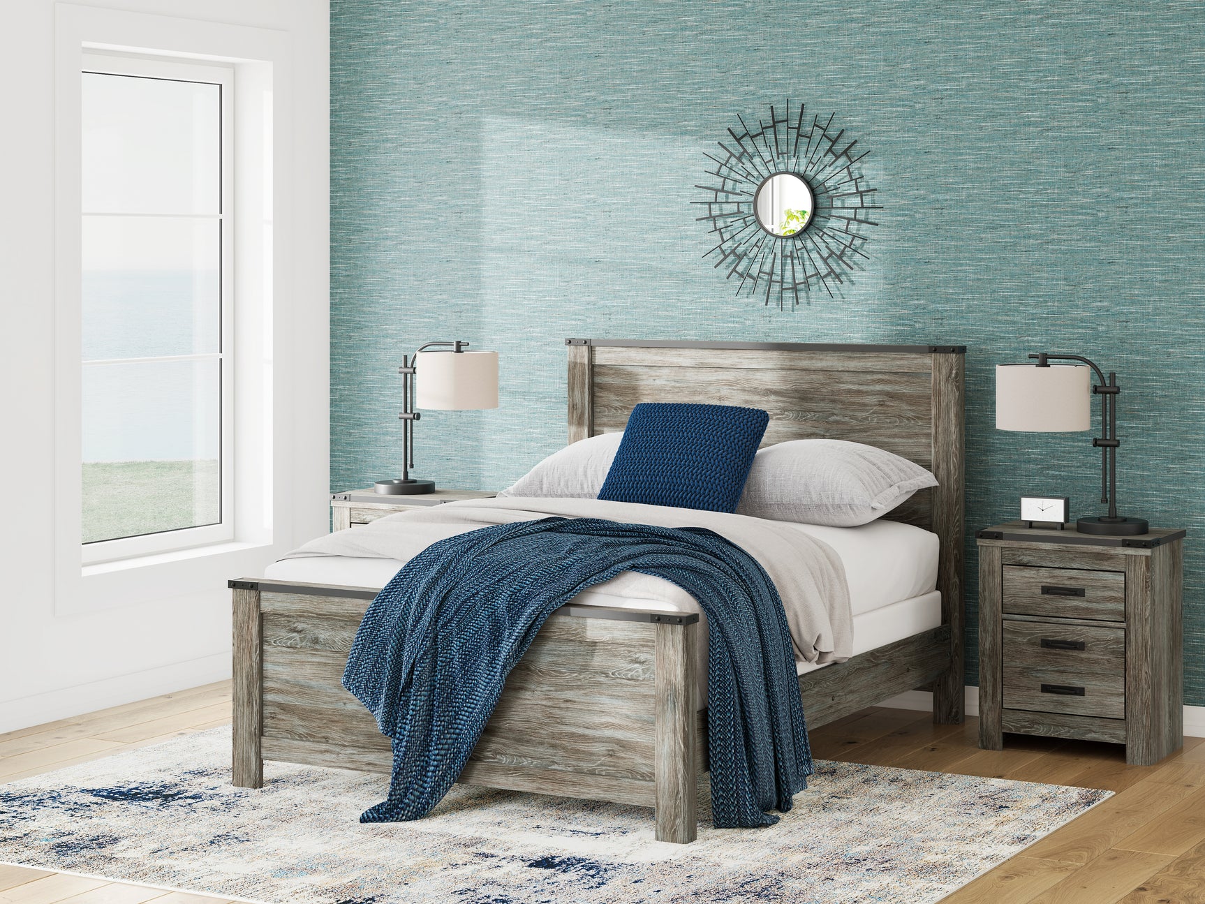 Frandern Queen Panel Bed bedroom setup view