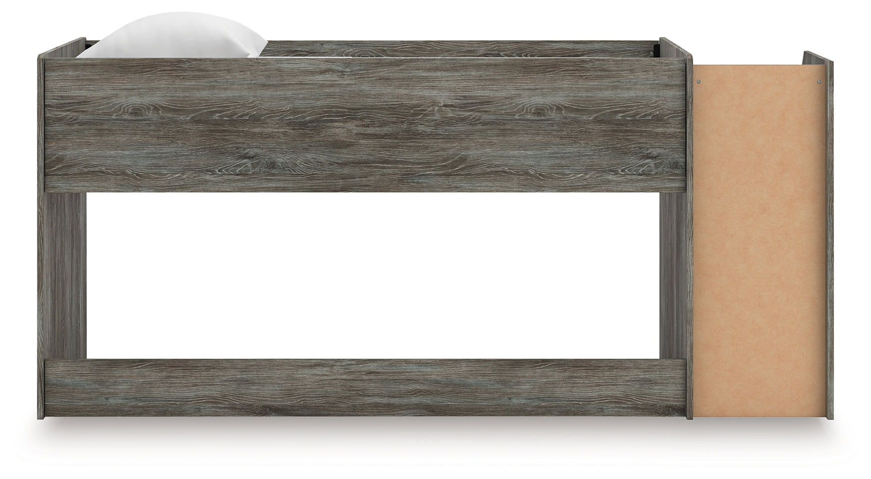 Frandern Gray Twin Loft Bed rear view