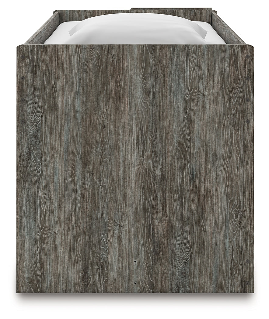 Frandern Gray Twin Loft Bed side alternate angle