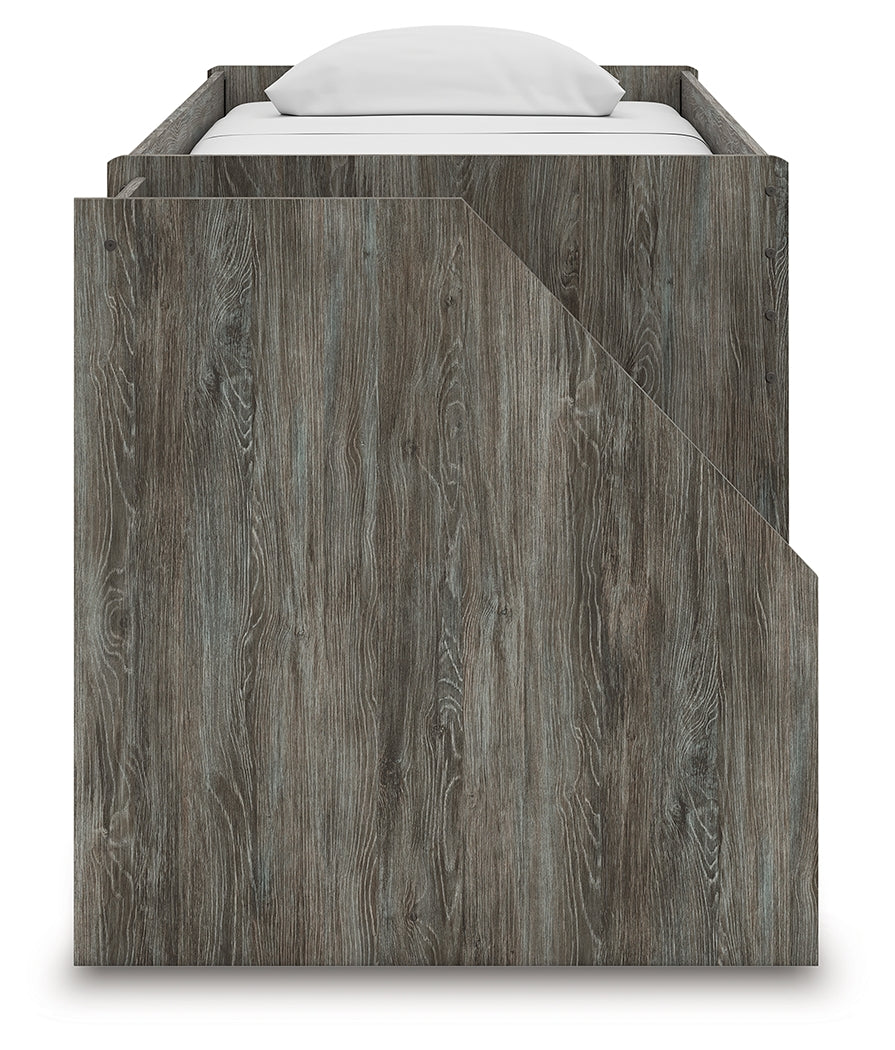 Frandern Gray Twin Loft Bed side view