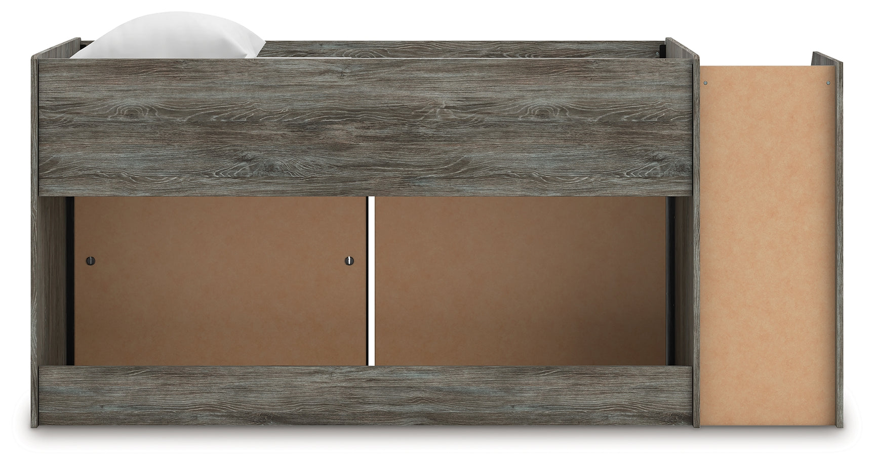Frandern Gray Twin Loft Bed back view