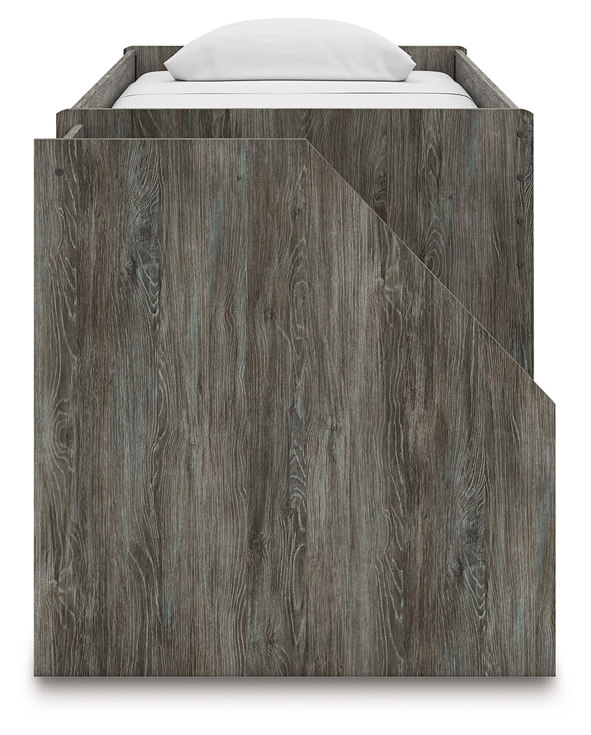 Frandern Gray Twin Loft Bed side view