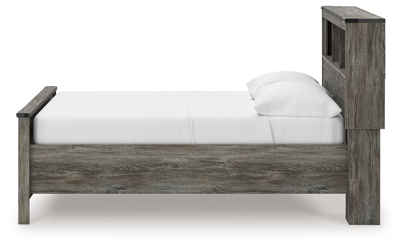 Alternative side angle of Frandern Full Bookcase Bed