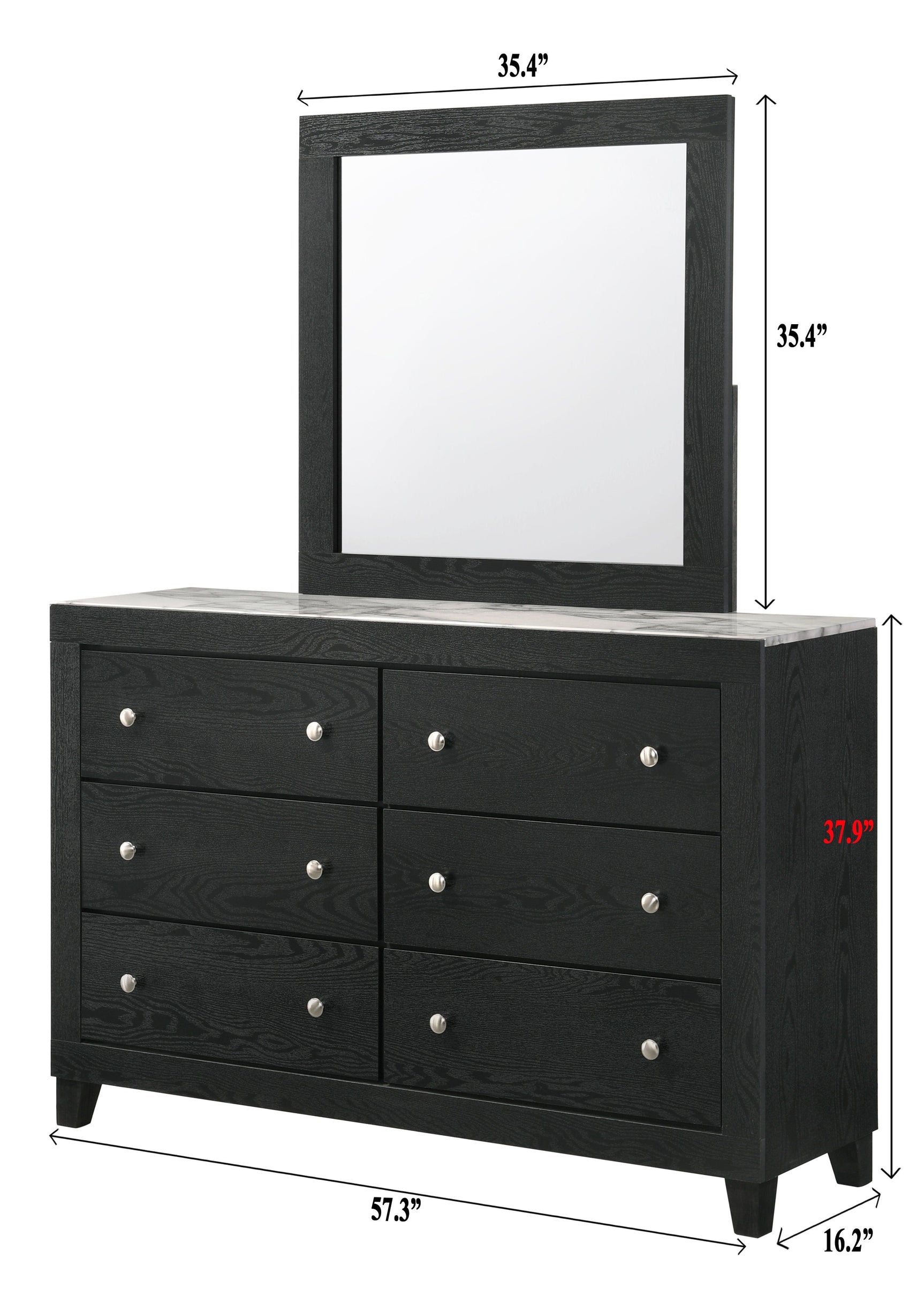 Close-up of Cadence dresser top detail