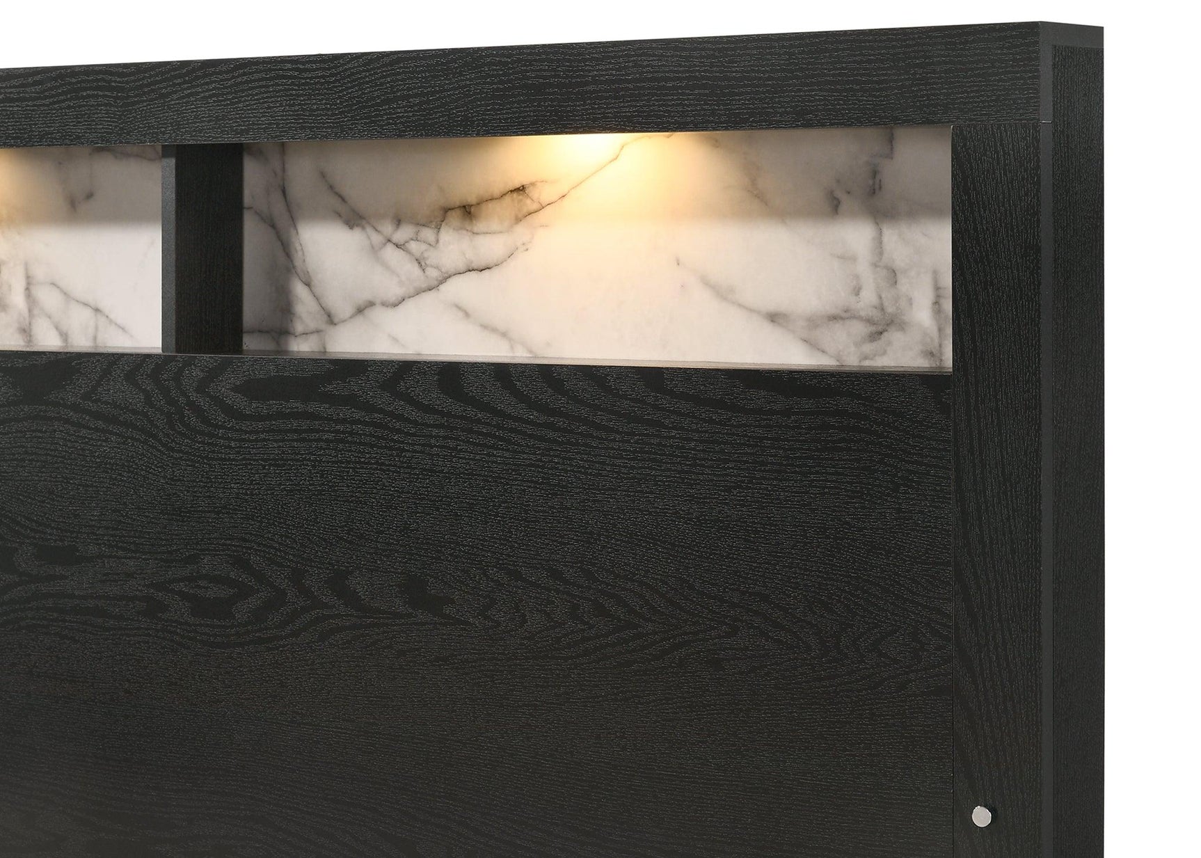 Close-up of upholstery on headboard