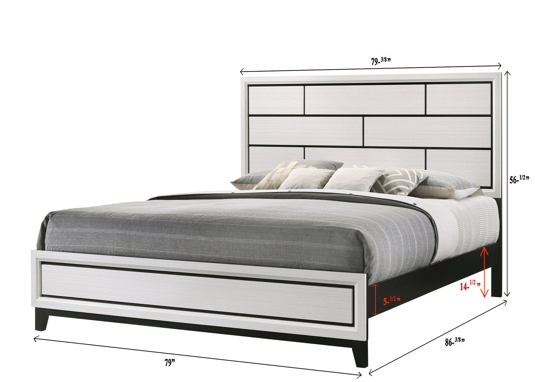 Akerson Chalk Twin Panel Bed front view