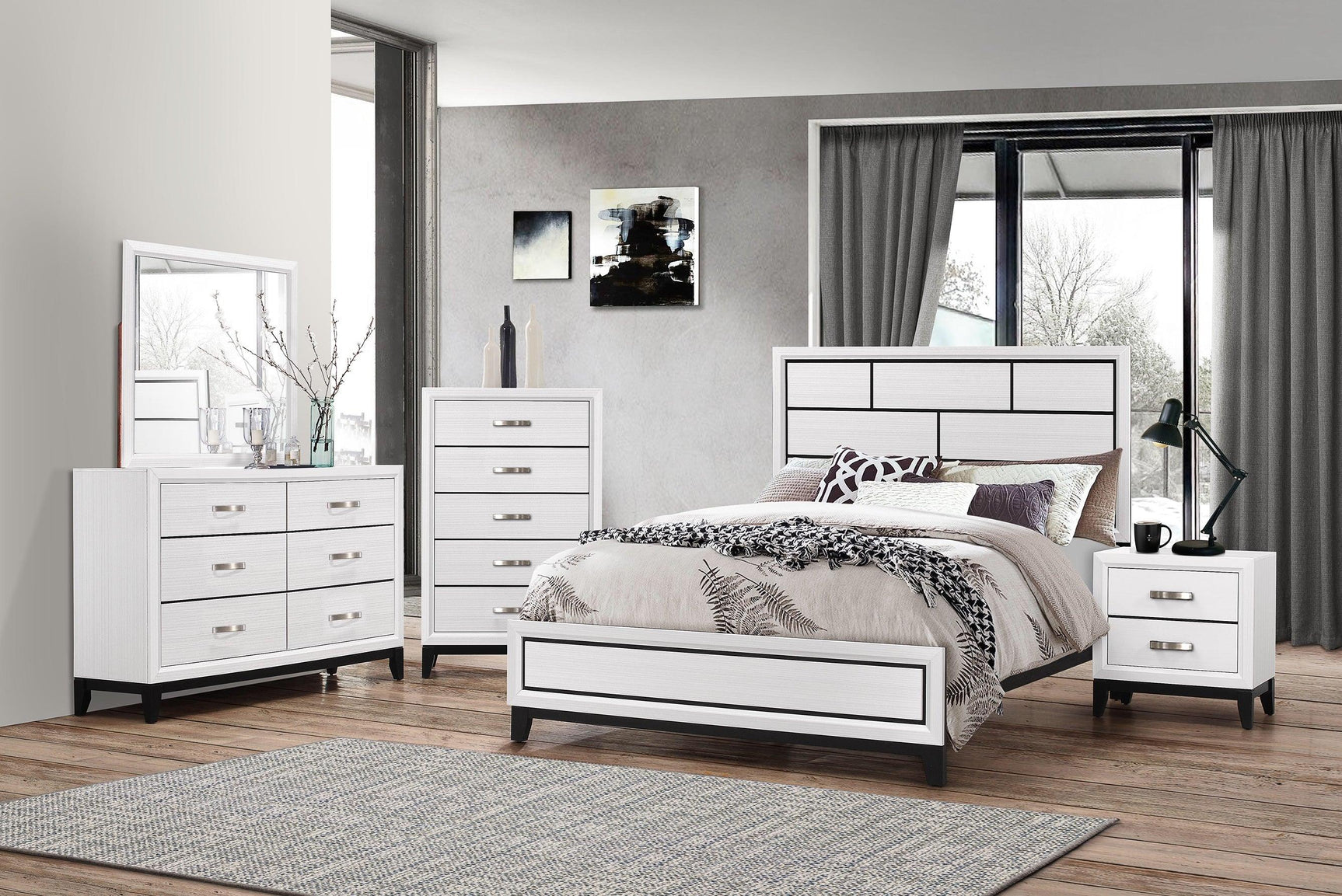 Akerson Chalk Twin Bed headboard close-up