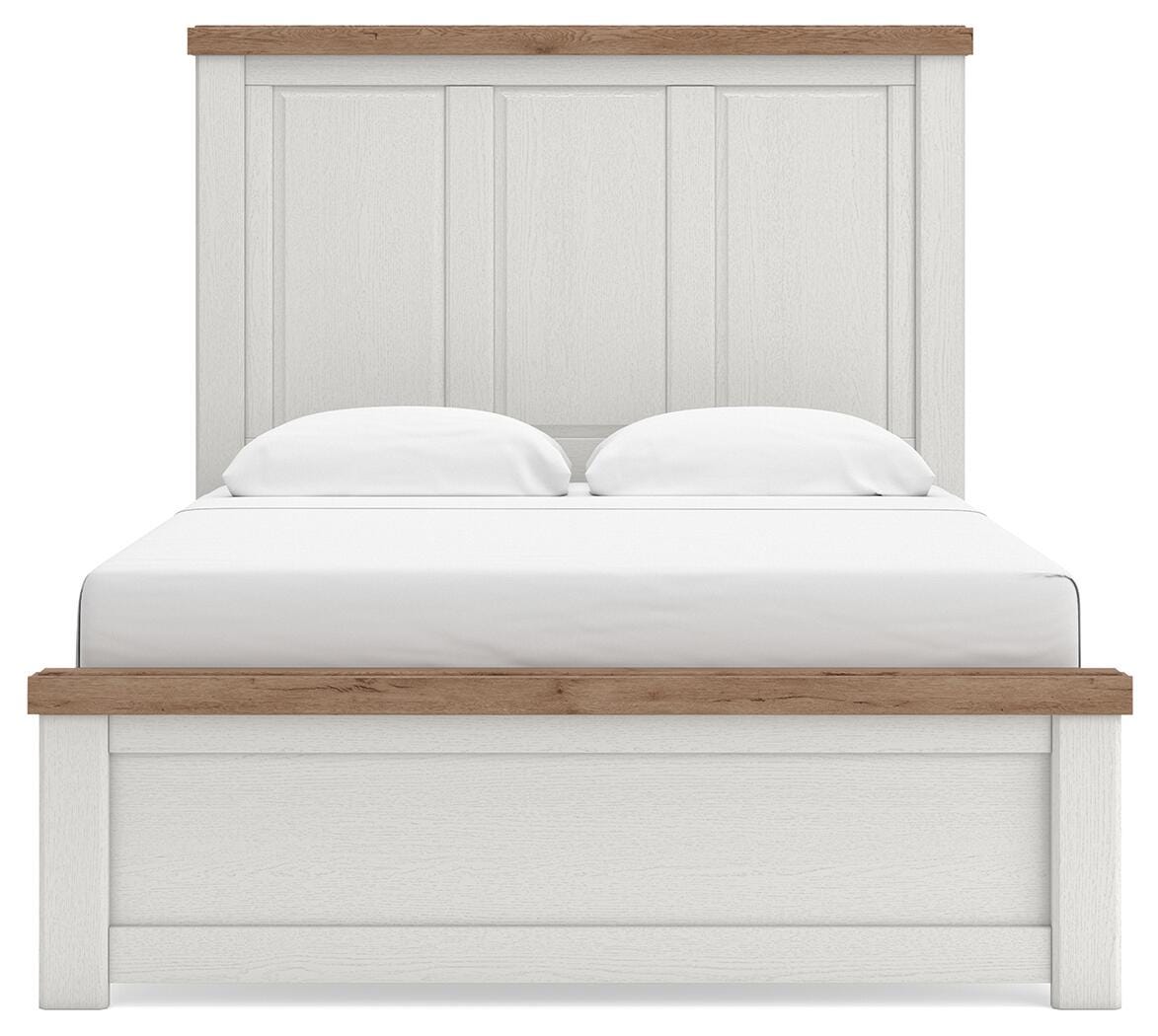Savonport White/Brown Queen Panel Bed view 5