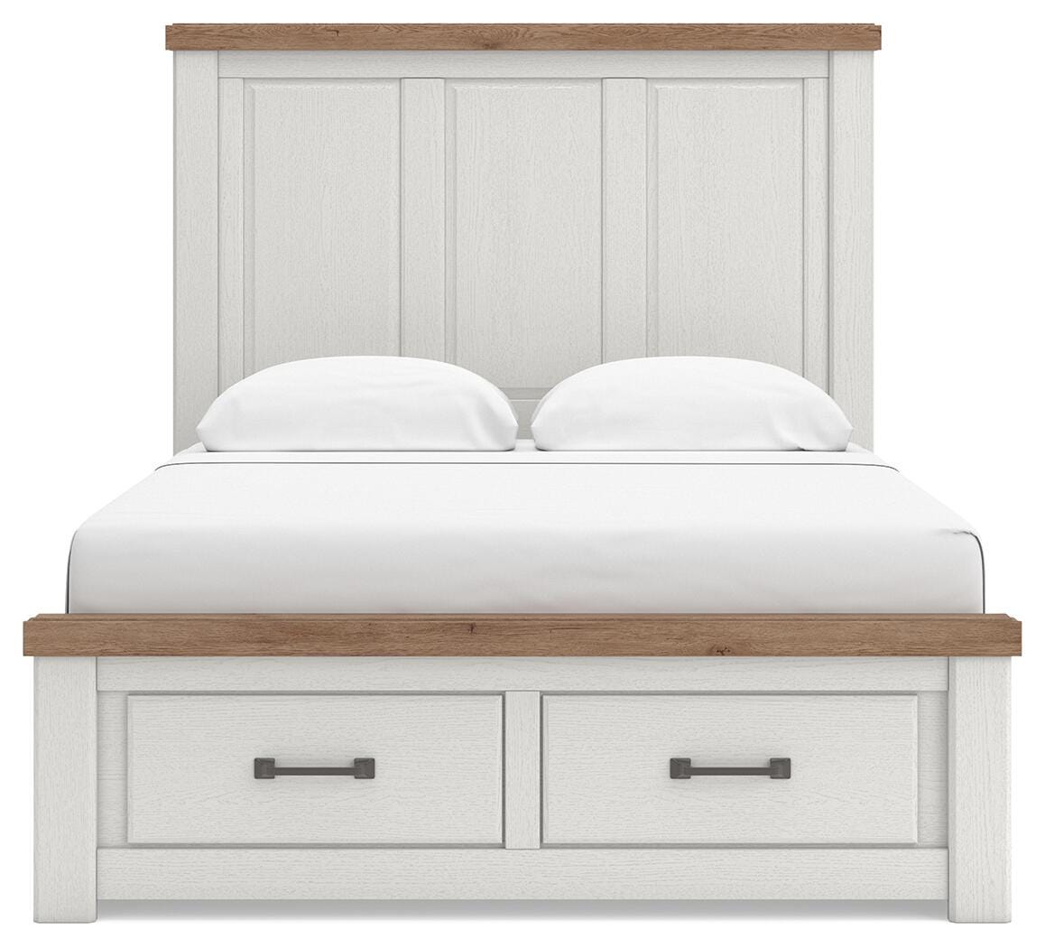 Savonport White/Brown Queen Panel Storage Bed view 5